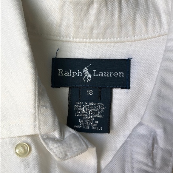 White Ralph Lauren Button down polo - Picture 2 of 2